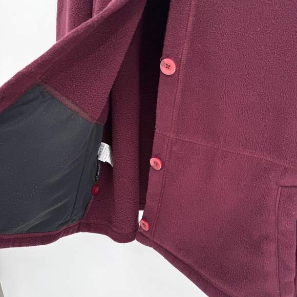 Eddie Bauer Maroon Button Front Polartec Fleece Jacket Women's Sz XL Tall - Picture 5 of 10